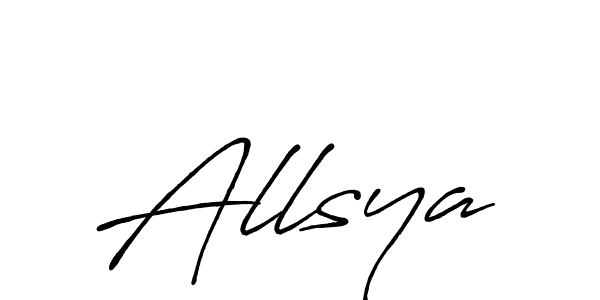 Use a signature maker to create a handwritten signature online. With this signature software, you can design (Antro_Vectra_Bolder) your own signature for name Allsya. Allsya signature style 7 images and pictures png