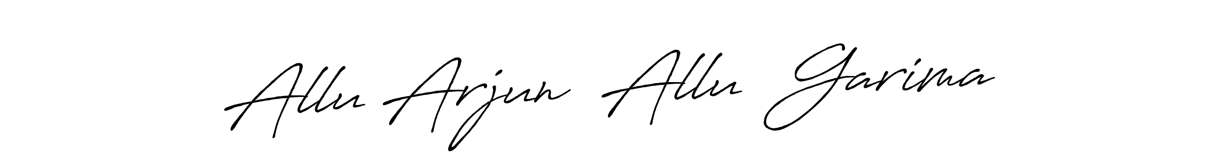 This is the best signature style for the Allu Arjun  Allu  Garima name. Also you like these signature font (Antro_Vectra_Bolder). Mix name signature. Allu Arjun  Allu  Garima signature style 7 images and pictures png