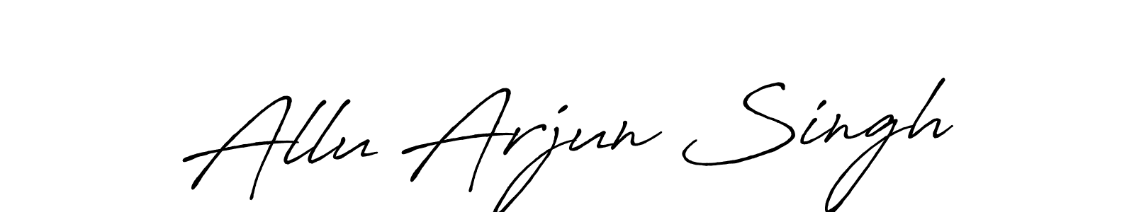 Use a signature maker to create a handwritten signature online. With this signature software, you can design (Antro_Vectra_Bolder) your own signature for name Allu Arjun Singh. Allu Arjun Singh signature style 7 images and pictures png