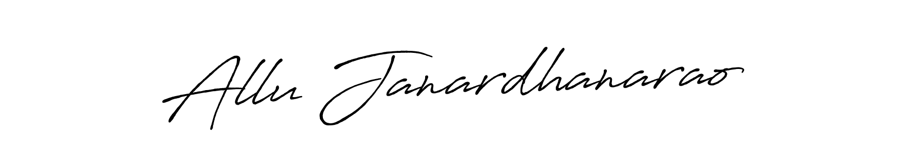 Create a beautiful signature design for name Allu Janardhanarao. With this signature (Antro_Vectra_Bolder) fonts, you can make a handwritten signature for free. Allu Janardhanarao signature style 7 images and pictures png