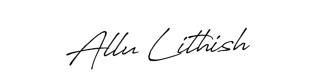 Allu Lithish stylish signature style. Best Handwritten Sign (Antro_Vectra_Bolder) for my name. Handwritten Signature Collection Ideas for my name Allu Lithish. Allu Lithish signature style 7 images and pictures png