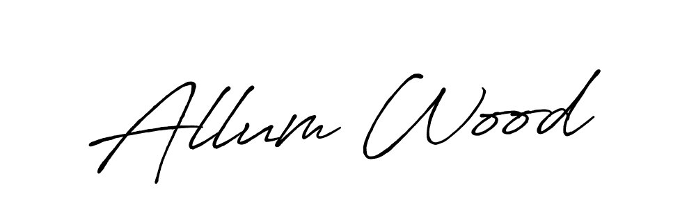 Design your own signature with our free online signature maker. With this signature software, you can create a handwritten (Antro_Vectra_Bolder) signature for name Allum Wood. Allum Wood signature style 7 images and pictures png