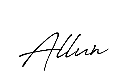 You should practise on your own different ways (Antro_Vectra_Bolder) to write your name (Allun) in signature. don't let someone else do it for you. Allun signature style 7 images and pictures png