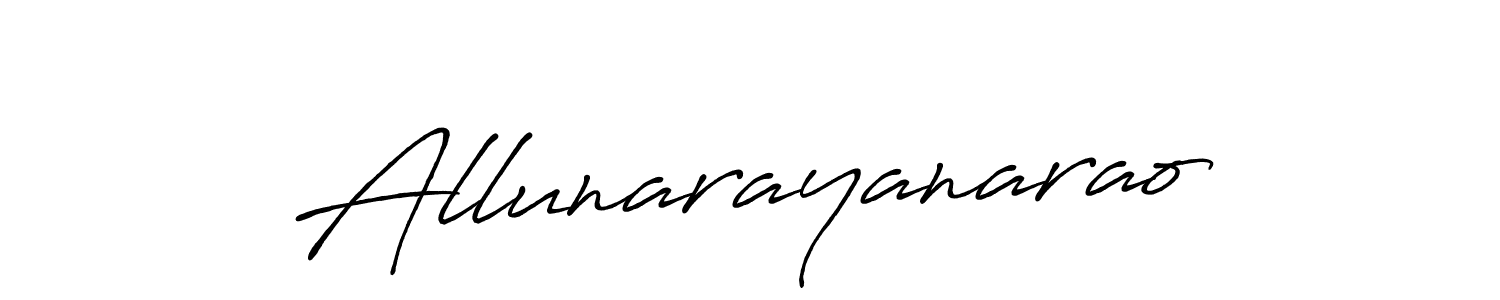 Allunarayanarao stylish signature style. Best Handwritten Sign (Antro_Vectra_Bolder) for my name. Handwritten Signature Collection Ideas for my name Allunarayanarao. Allunarayanarao signature style 7 images and pictures png
