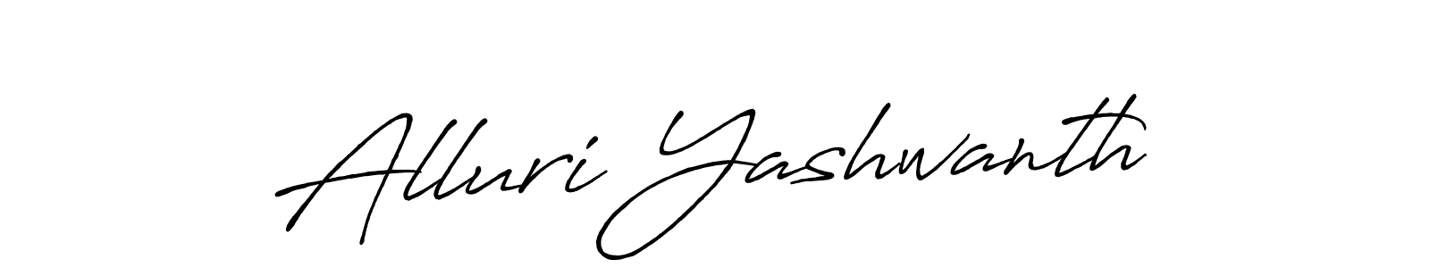 Use a signature maker to create a handwritten signature online. With this signature software, you can design (Antro_Vectra_Bolder) your own signature for name Alluri Yashwanth. Alluri Yashwanth signature style 7 images and pictures png