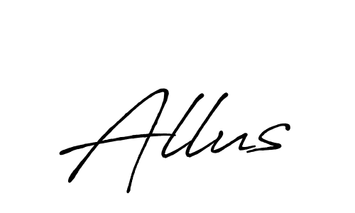 Use a signature maker to create a handwritten signature online. With this signature software, you can design (Antro_Vectra_Bolder) your own signature for name Allus. Allus signature style 7 images and pictures png