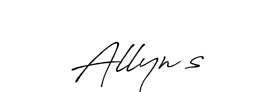 Use a signature maker to create a handwritten signature online. With this signature software, you can design (Antro_Vectra_Bolder) your own signature for name Allyn’s. Allyn’s signature style 7 images and pictures png
