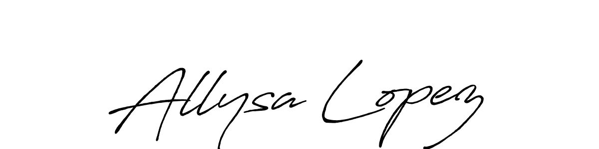 Create a beautiful signature design for name Allysa Lopez. With this signature (Antro_Vectra_Bolder) fonts, you can make a handwritten signature for free. Allysa Lopez signature style 7 images and pictures png