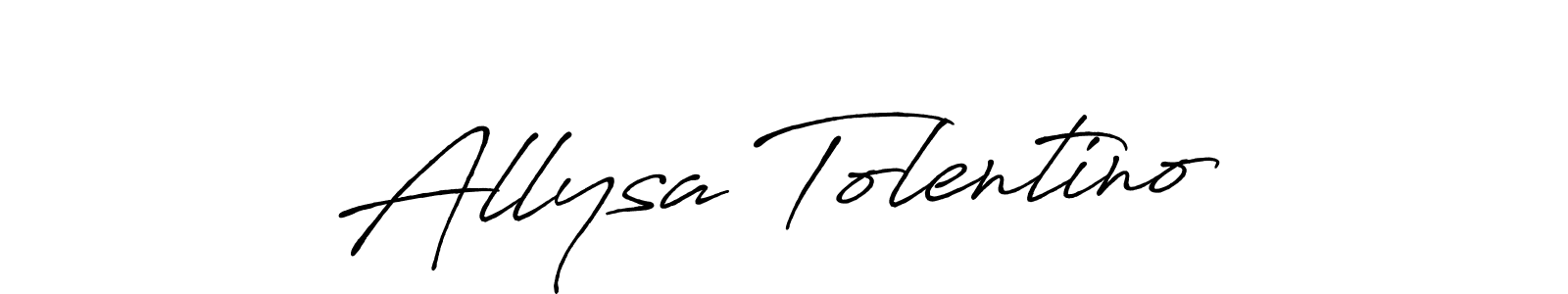 It looks lik you need a new signature style for name Allysa Tolentino. Design unique handwritten (Antro_Vectra_Bolder) signature with our free signature maker in just a few clicks. Allysa Tolentino signature style 7 images and pictures png