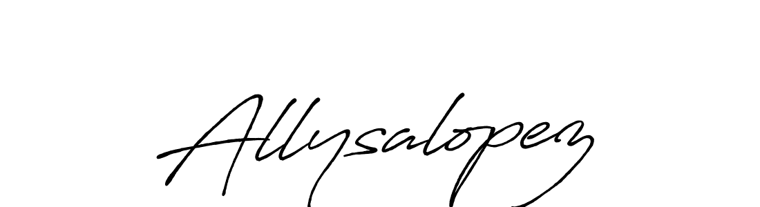 Design your own signature with our free online signature maker. With this signature software, you can create a handwritten (Antro_Vectra_Bolder) signature for name Allysalopez. Allysalopez signature style 7 images and pictures png