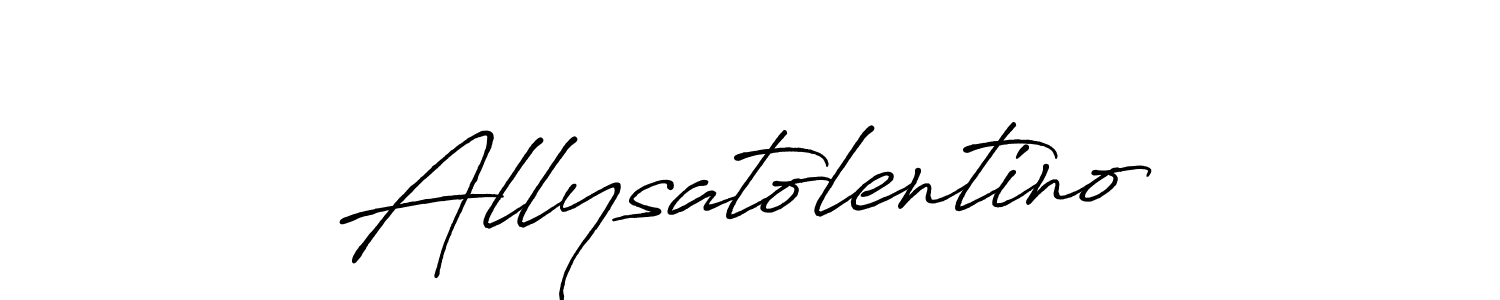 Use a signature maker to create a handwritten signature online. With this signature software, you can design (Antro_Vectra_Bolder) your own signature for name Allysatolentino. Allysatolentino signature style 7 images and pictures png