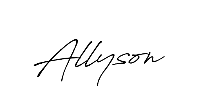 Use a signature maker to create a handwritten signature online. With this signature software, you can design (Antro_Vectra_Bolder) your own signature for name Allyson. Allyson signature style 7 images and pictures png