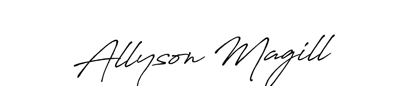 Make a short Allyson Magill signature style. Manage your documents anywhere anytime using Antro_Vectra_Bolder. Create and add eSignatures, submit forms, share and send files easily. Allyson Magill signature style 7 images and pictures png