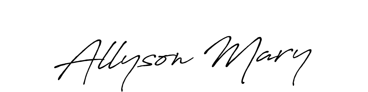 How to make Allyson Mary name signature. Use Antro_Vectra_Bolder style for creating short signs online. This is the latest handwritten sign. Allyson Mary signature style 7 images and pictures png