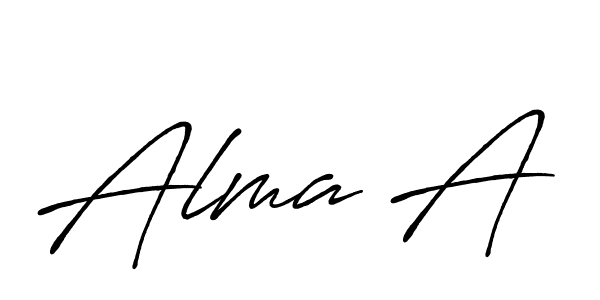 Design your own signature with our free online signature maker. With this signature software, you can create a handwritten (Antro_Vectra_Bolder) signature for name Alma A. Alma A signature style 7 images and pictures png