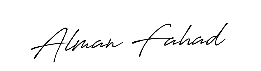 Make a beautiful signature design for name Alman Fahad. With this signature (Antro_Vectra_Bolder) style, you can create a handwritten signature for free. Alman Fahad signature style 7 images and pictures png