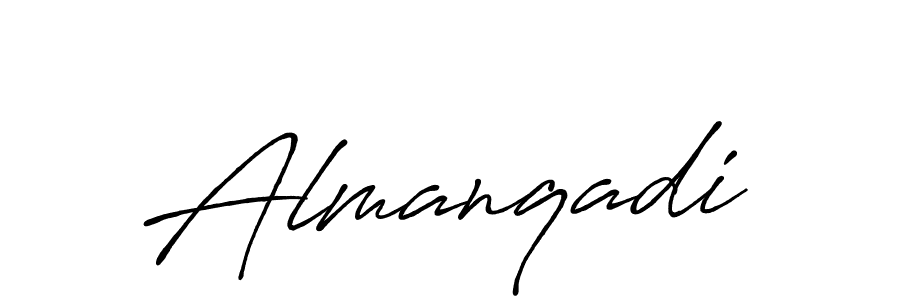 How to make Almanqadi name signature. Use Antro_Vectra_Bolder style for creating short signs online. This is the latest handwritten sign. Almanqadi signature style 7 images and pictures png