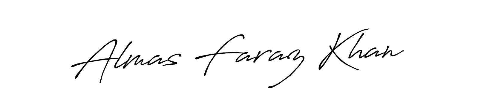 Almas Faraz Khan stylish signature style. Best Handwritten Sign (Antro_Vectra_Bolder) for my name. Handwritten Signature Collection Ideas for my name Almas Faraz Khan. Almas Faraz Khan signature style 7 images and pictures png