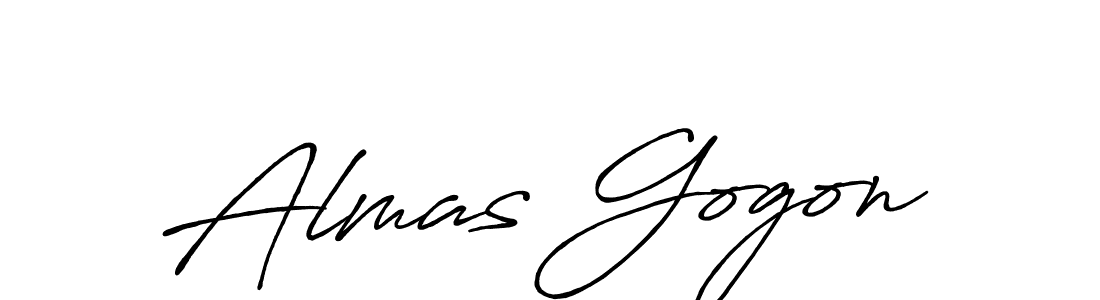 Almas Gogon stylish signature style. Best Handwritten Sign (Antro_Vectra_Bolder) for my name. Handwritten Signature Collection Ideas for my name Almas Gogon. Almas Gogon signature style 7 images and pictures png