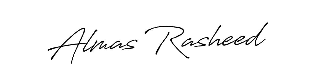 You should practise on your own different ways (Antro_Vectra_Bolder) to write your name (Almas Rasheed) in signature. don't let someone else do it for you. Almas Rasheed signature style 7 images and pictures png