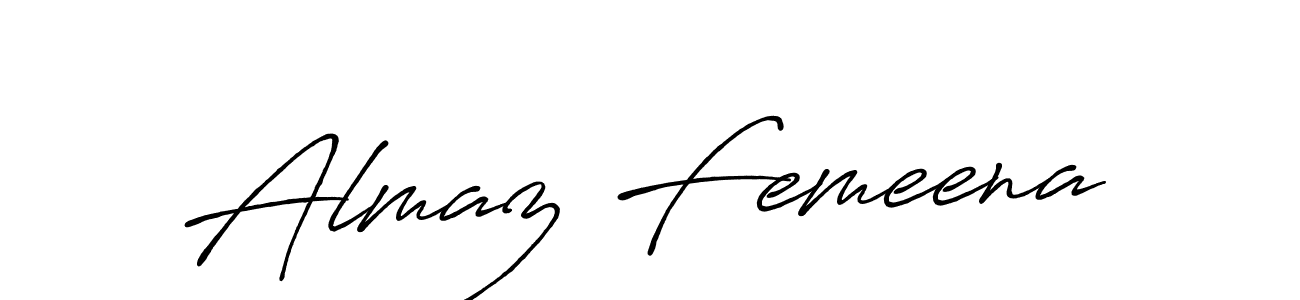 How to make Almaz Femeena name signature. Use Antro_Vectra_Bolder style for creating short signs online. This is the latest handwritten sign. Almaz Femeena signature style 7 images and pictures png