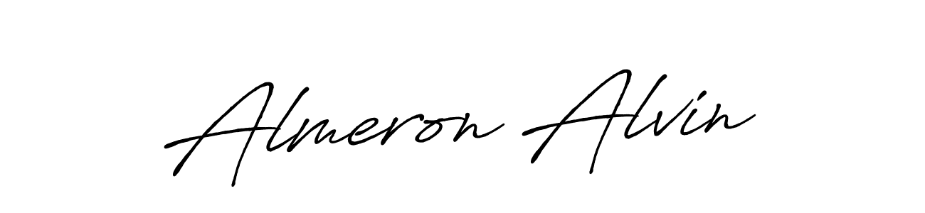 Almeron Alvin stylish signature style. Best Handwritten Sign (Antro_Vectra_Bolder) for my name. Handwritten Signature Collection Ideas for my name Almeron Alvin. Almeron Alvin signature style 7 images and pictures png