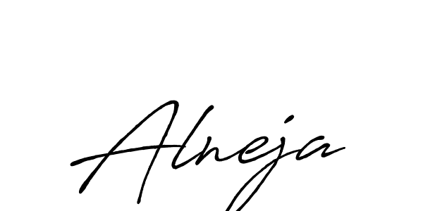 You should practise on your own different ways (Antro_Vectra_Bolder) to write your name (Alneja) in signature. don't let someone else do it for you. Alneja signature style 7 images and pictures png