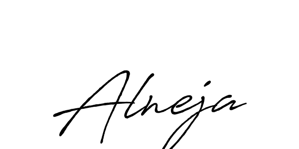 You should practise on your own different ways (Antro_Vectra_Bolder) to write your name (Alneja) in signature. don't let someone else do it for you. Alneja signature style 7 images and pictures png