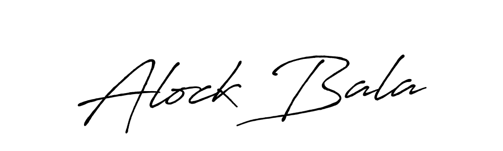 Create a beautiful signature design for name Alock Bala. With this signature (Antro_Vectra_Bolder) fonts, you can make a handwritten signature for free. Alock Bala signature style 7 images and pictures png