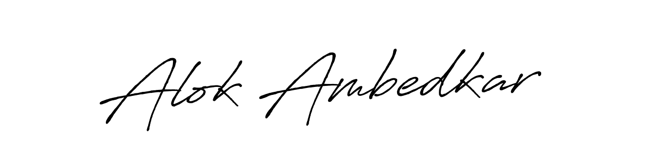 Make a beautiful signature design for name Alok Ambedkar. With this signature (Antro_Vectra_Bolder) style, you can create a handwritten signature for free. Alok Ambedkar signature style 7 images and pictures png