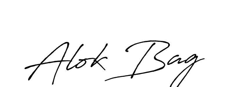 Alok Bag stylish signature style. Best Handwritten Sign (Antro_Vectra_Bolder) for my name. Handwritten Signature Collection Ideas for my name Alok Bag. Alok Bag signature style 7 images and pictures png