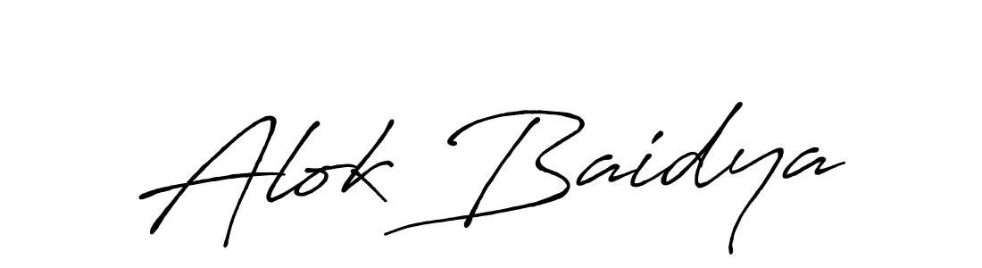 How to make Alok Baidya name signature. Use Antro_Vectra_Bolder style for creating short signs online. This is the latest handwritten sign. Alok Baidya signature style 7 images and pictures png