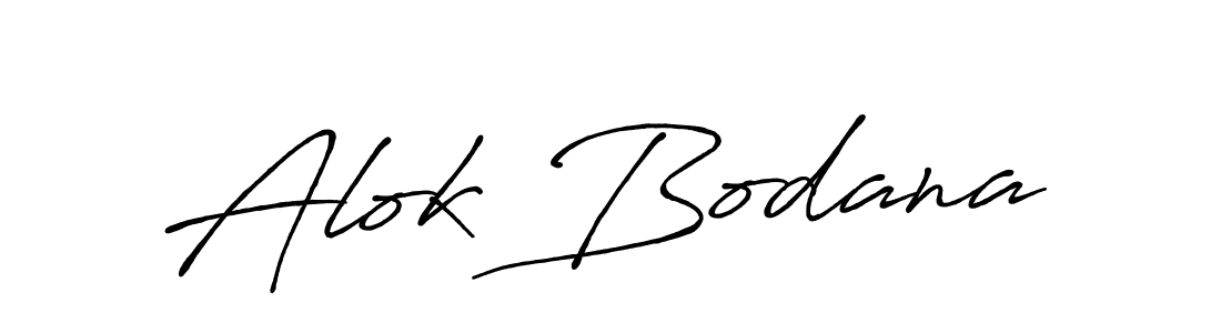 How to make Alok Bodana name signature. Use Antro_Vectra_Bolder style for creating short signs online. This is the latest handwritten sign. Alok Bodana signature style 7 images and pictures png