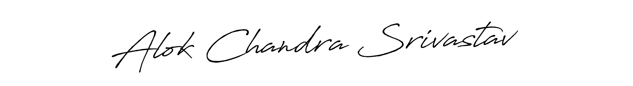 How to make Alok Chandra Srivastav name signature. Use Antro_Vectra_Bolder style for creating short signs online. This is the latest handwritten sign. Alok Chandra Srivastav signature style 7 images and pictures png