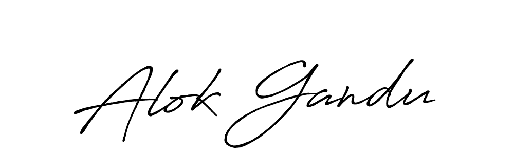 Also we have Alok Gandu name is the best signature style. Create professional handwritten signature collection using Antro_Vectra_Bolder autograph style. Alok Gandu signature style 7 images and pictures png