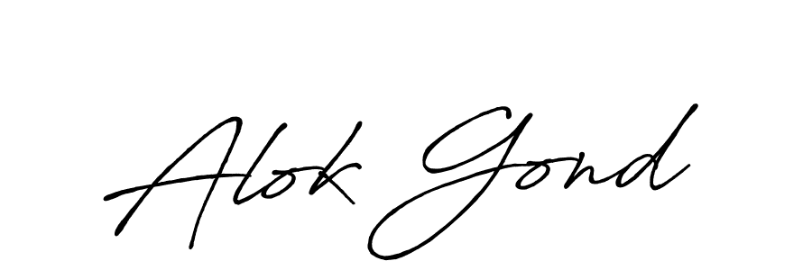 Alok Gond stylish signature style. Best Handwritten Sign (Antro_Vectra_Bolder) for my name. Handwritten Signature Collection Ideas for my name Alok Gond. Alok Gond signature style 7 images and pictures png