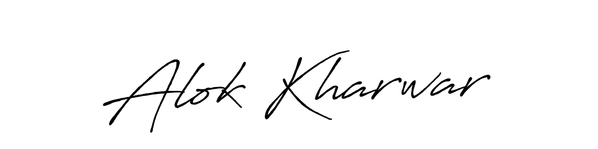 Make a beautiful signature design for name Alok Kharwar. With this signature (Antro_Vectra_Bolder) style, you can create a handwritten signature for free. Alok Kharwar signature style 7 images and pictures png
