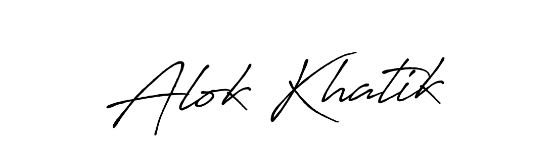 if you are searching for the best signature style for your name Alok Khatik. so please give up your signature search. here we have designed multiple signature styles  using Antro_Vectra_Bolder. Alok Khatik signature style 7 images and pictures png