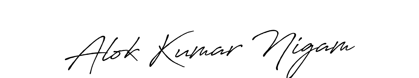 Create a beautiful signature design for name Alok Kumar Nigam. With this signature (Antro_Vectra_Bolder) fonts, you can make a handwritten signature for free. Alok Kumar Nigam signature style 7 images and pictures png