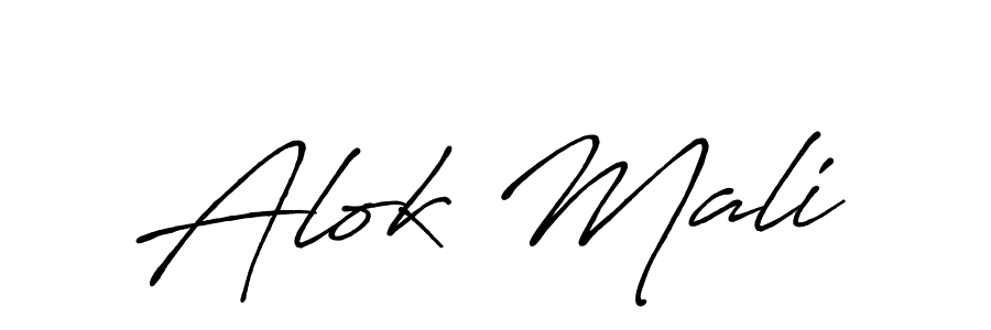 Design your own signature with our free online signature maker. With this signature software, you can create a handwritten (Antro_Vectra_Bolder) signature for name Alok Mali. Alok Mali signature style 7 images and pictures png