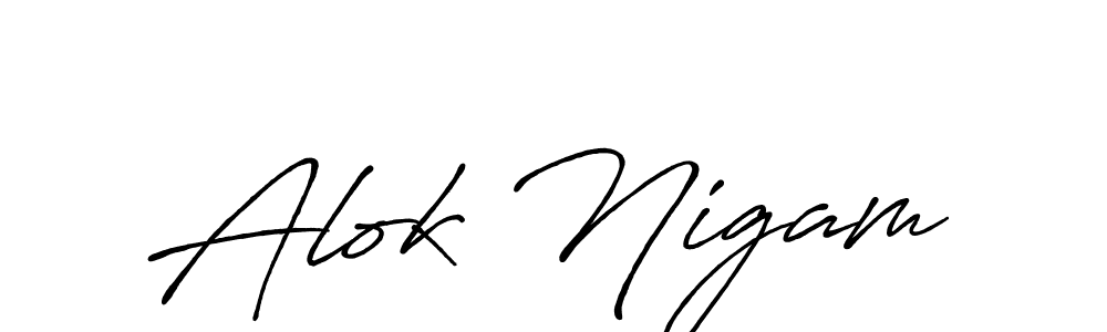 Alok Nigam stylish signature style. Best Handwritten Sign (Antro_Vectra_Bolder) for my name. Handwritten Signature Collection Ideas for my name Alok Nigam. Alok Nigam signature style 7 images and pictures png