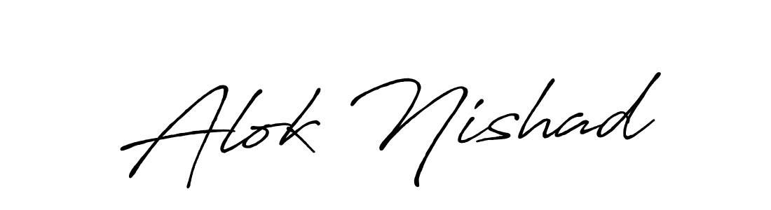 Use a signature maker to create a handwritten signature online. With this signature software, you can design (Antro_Vectra_Bolder) your own signature for name Alok Nishad. Alok Nishad signature style 7 images and pictures png