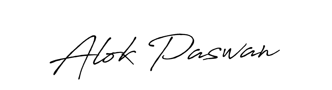 Use a signature maker to create a handwritten signature online. With this signature software, you can design (Antro_Vectra_Bolder) your own signature for name Alok Paswan. Alok Paswan signature style 7 images and pictures png