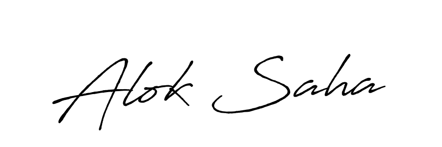 Use a signature maker to create a handwritten signature online. With this signature software, you can design (Antro_Vectra_Bolder) your own signature for name Alok Saha. Alok Saha signature style 7 images and pictures png