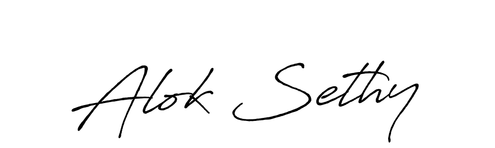 Alok Sethy stylish signature style. Best Handwritten Sign (Antro_Vectra_Bolder) for my name. Handwritten Signature Collection Ideas for my name Alok Sethy. Alok Sethy signature style 7 images and pictures png