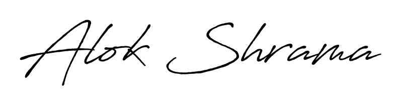 A classic penmanship look for Alok Shrama. The Antro_Vectra_Bolder font brings timeless elegance and confidence to every signed document. Alok Shrama signature style 7 images and pictures png