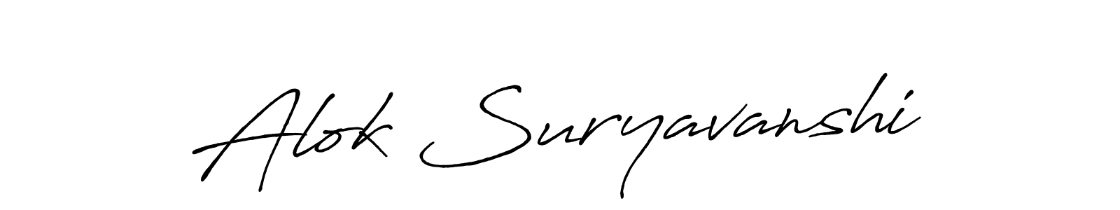 Make a beautiful signature design for name Alok Suryavanshi. With this signature (Antro_Vectra_Bolder) style, you can create a handwritten signature for free. Alok Suryavanshi signature style 7 images and pictures png