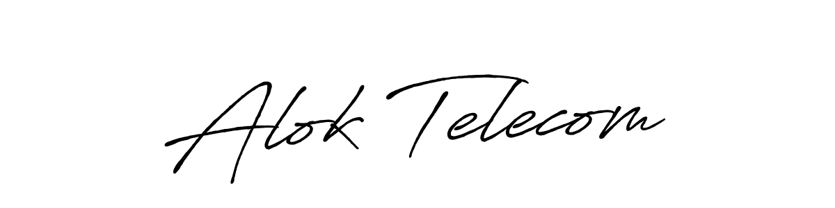 if you are searching for the best signature style for your name Alok Telecom. so please give up your signature search. here we have designed multiple signature styles  using Antro_Vectra_Bolder. Alok Telecom signature style 7 images and pictures png