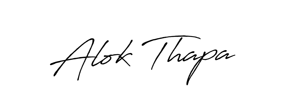 Also we have Alok Thapa name is the best signature style. Create professional handwritten signature collection using Antro_Vectra_Bolder autograph style. Alok Thapa signature style 7 images and pictures png