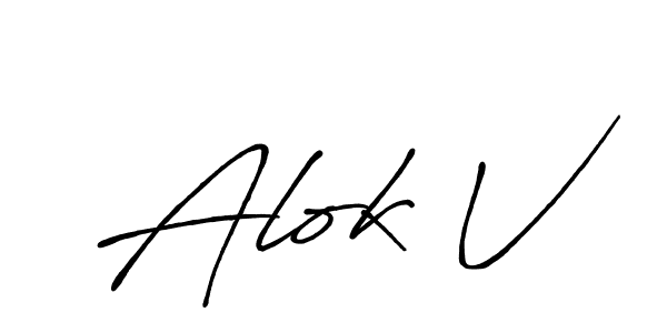 You should practise on your own different ways (Antro_Vectra_Bolder) to write your name (Alok V) in signature. don't let someone else do it for you. Alok V signature style 7 images and pictures png